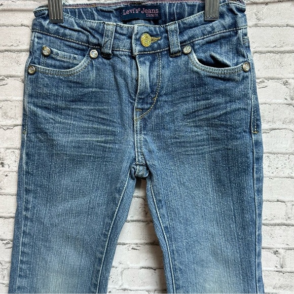 Levi's Jeans Flare Fit Kids 4 Regular Jeans Sparkle Buttons Flap Pockets - Picture 5 of 14